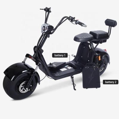 China Two battery detachable electric scooter 1500w motorcycle fram lithuim tire chopper and battery detachable citycoco for sale