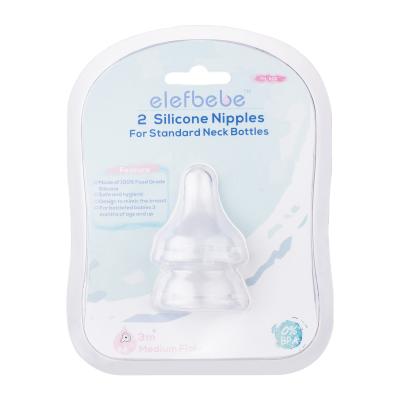 China BPA Free Wide Liquid Baby Teat Bottle Neck Silicone Feeding Nipples for sale