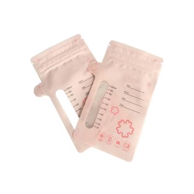 China 210ml BPA Free Leak Proof Baby Food Storage Bag Stand Up Pouch Breastmilk Storage Bags With Double Zipper for sale