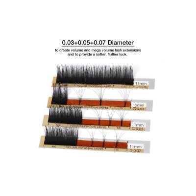 China Long Rod Eyelash Extension Pre Fan Natural Soft Flat Lash Extensions Bulk Eyelash Extension for sale