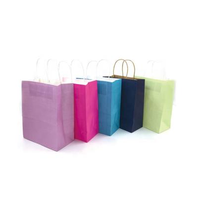 China Recycled Materials Logo Printed Recycled Kraft Paper Custom Carrier Bag With Twisted Kraft Paper Handle for sale