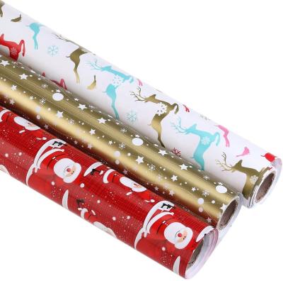 China Factory New Size Christmas Gift Wrapping Materials Recycled Paper Roll Paper Gift Wrapping for sale