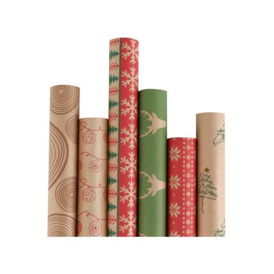 China Recycled Materials Wrapping Paper Roll Christmas Wrapping Paper Gift Wrapping Paper Roll With Customized Design Printing for sale