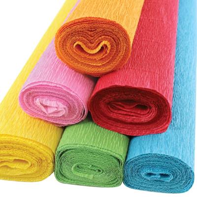 China Disposable High Quality Giant Colored Art Wrapping Crepe Paper For Creative Handmade Flower for sale