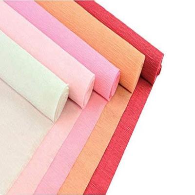 China Disposable Crepe Sheets Rainbow Colors Purple Paper Fold Rolls Craft Crepe Paper for sale