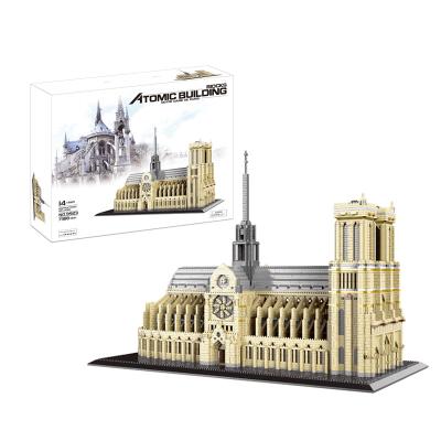 China Notre Dame de Paris France Famous Building Blocks Puzzle Architecture Educational Set 3D Model Famous DIY Mini Bricks Toys for sale