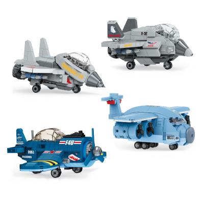 China Mini Military Aircraft Warplane Model Building Block Set Mini Military Aircraft Plastic Building Blocks Model Children Assembling Toys for sale