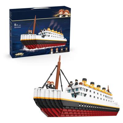 China High Quality Deluxe Titanic Cruise 3D Ship Model Building Block 3D Ship Model Educational Mini Building Blocks Set Assembly Toys for sale