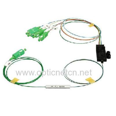 China 1x4 PLC Optical Splitter , Fiber Optic Cable Splitter Low Insertion Loss for sale