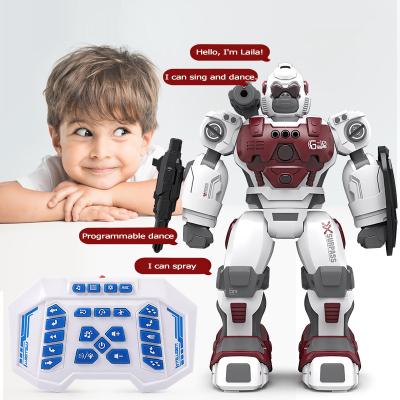 China MODEL TOY 2.4G Programming Rc Robot Toy Gesture Sensing Spray Walking Stunt Can Fire Balls Remote Control Robot For Kids Toy for sale