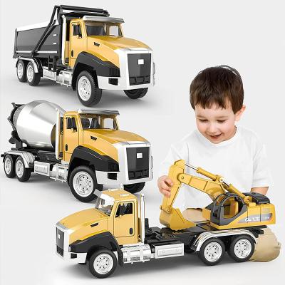 China Diecast Toy Sets Excavator Engineering Vehicles Simulation Model Mixer Truck Metal Model Cars Pull Back Toys Diecast Car for sale