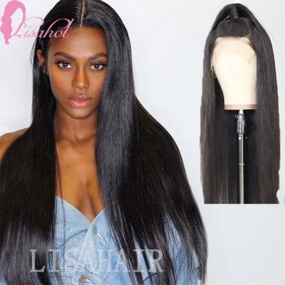 China Natural Remy Human Hair Full Lace Wigs Color 13x4 Density Straight 250% Silky Straight Wave With Baby Hair For Daily Dress for sale