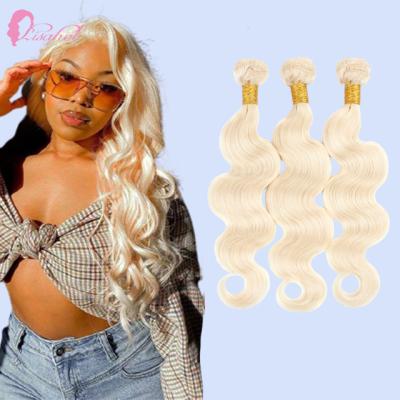 China Unprocessed Body Wave LISAHOT Long Cuticle Aligned Raw Virgin Body Wave Ombre 613 Blonde Human Hair Bundles For Resale for sale