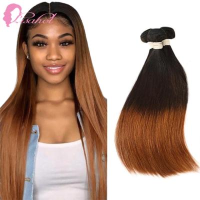 China Ombre Lisa Vendor Wholesale Blonde Hair Bundles Raw Indian Unprocessed Virgin Ombre 3tone Straight Bundles Hair Extensions For Beauty for sale