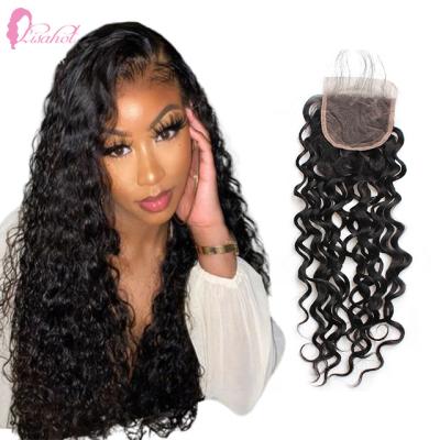 China Water Wave Temperament Remy 4*4 Water Wave Wig Unprocessed Curly Swiss Lace Closure Wigs Best For Party Look for sale