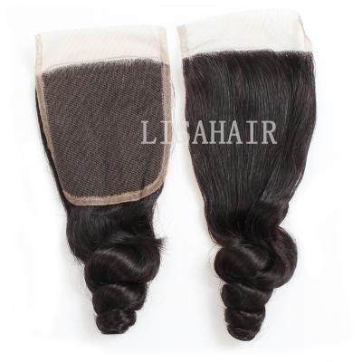 China Loose Wave Lisa Sturdy Sexy Attractive 4X4 Lace Up Loose Wave Closure Hair Lace Front Wig For Black Women for sale