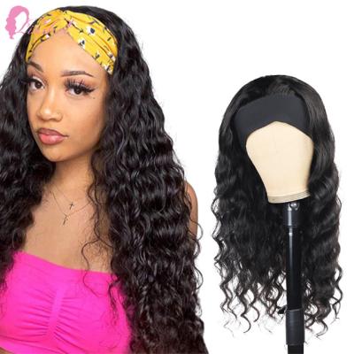 China Special New Arrivals Machine Made Curly Design LOOSE DEEP WAVE Machine Made No Lace Up Hair Band Wig 150% Density Colored For Party for sale