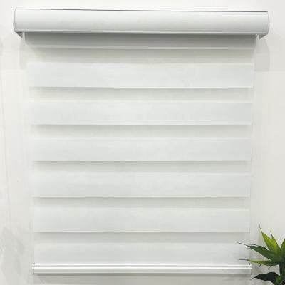 China Waterproof Manual Motorized Vertical Semi Window Sunscreen Blackout Zebra Roller Shade Smart Shades for sale