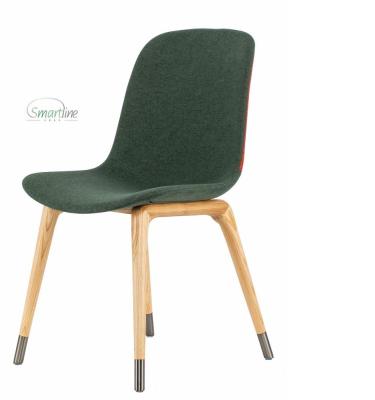 China Modern Fashion Fabric Dining Chair With Ash Wood Leg For Canteen Or Home for sale