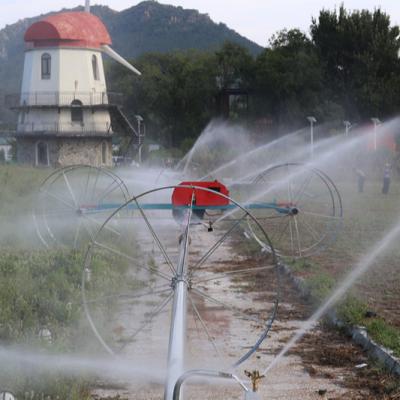 China Metal Material Agriculture Mobile Wheel Side Roll Irrigation System Traveling Irrigator for Sale for sale