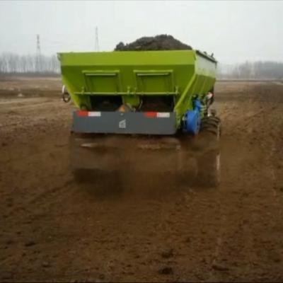 China Hot sale PTO ATV farm hydraulic cylinder Chicken manure spreader trailer  dumping solid organic fertilizer for sale