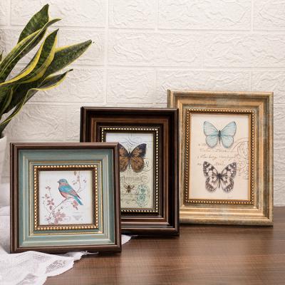 China Simple American Vintage Style Photo Frame 6 inches Square Creative Picture Frame For Home Decor for sale