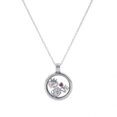 China FASHIONABLE 925 Sterling Silver Fashion Glass Memory Pendant Necklace for sale