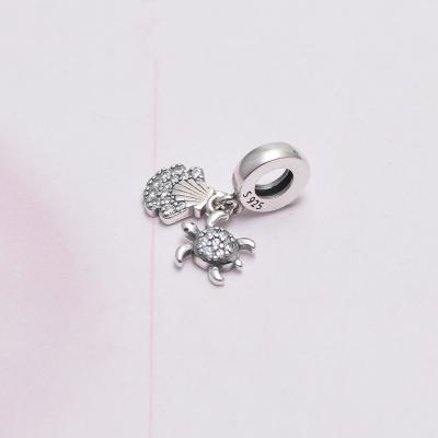 China Trendy Sterling Silver Summer Jewelry Shell Turtle Charm 925 Charms For Bracelet Making for sale