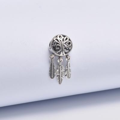 China TRENDY fine 925 silver fashion jewelry dream catcher dangle charms for bracelet making for sale