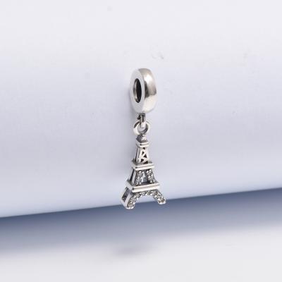 China FASHIONABLE 925 Fashion Jewelry Fine Silver Tower Dangle Charms For Bracelet Making for sale