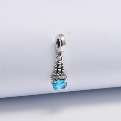 China FASHIONABLE 925 Fashion Jewelry Fine Silver Castle Dangle Charms For Bracelet Making for sale