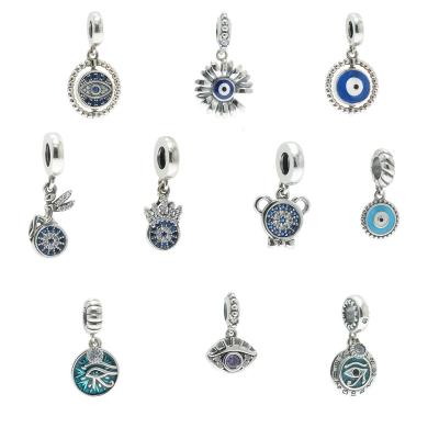 China 2022 FASHIONABLE fine silver 925 Sterling Evil eye jewelry charms pendant for bracelet making for sale