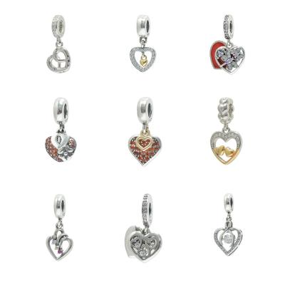 China TRENDY Custom 925 Sterling Silver Butterfly's Heart Pendant Charm For Base Bracelet Making for sale