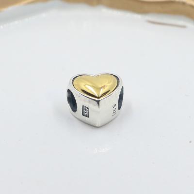 China TRENDY Fine 925 Silver Jewelry You're Have A Love Of Gold Heart Charms For Bracelet Making for sale