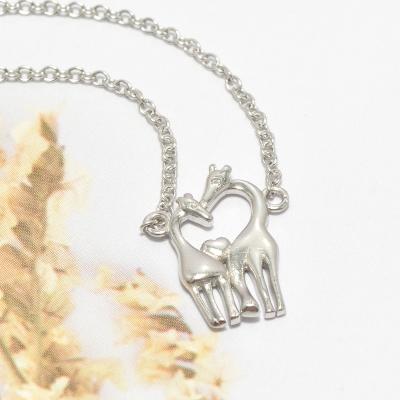 China TRENDY Rhodium Plated Good 925 Silver Giraffe Lovers Fashion Jewelry Pendant Necklace For Women for sale