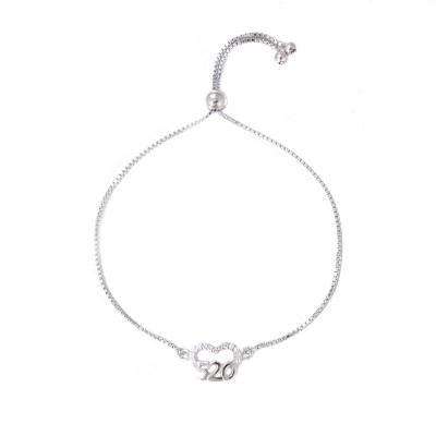 China FASHIONABLE High Quality 925 Sterling Silver Heart Adjustable Bracelet For Women for sale