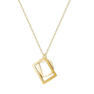 China 2021 New Vintage Letter Necklace 14K Gold Necklace Stainless Steel Necklace For Friends for sale