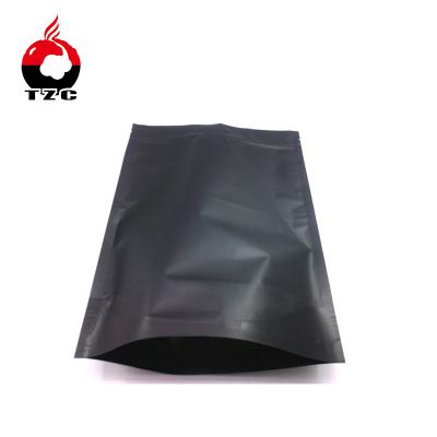 China Moisture Proof Matte Black Ziplock Packaging Mylar Bags With Window Custom Printed for sale