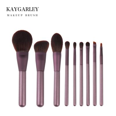 China Angular Blush New Design OEM Cosmetic Wood Brush Logo Tool Powder Highlight Concealer Custom Kit for sale