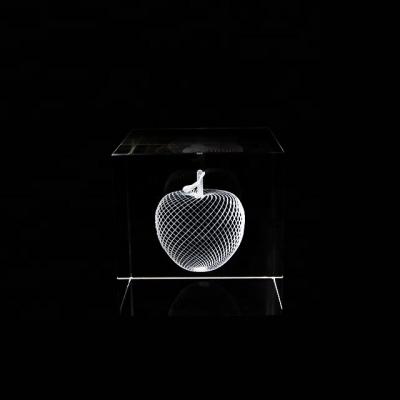 China Custom China Creative Crystal Trophy Apple Crystal Laser Trophy for sale