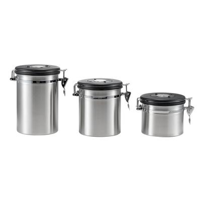 China Wholesale Luxury 1.5L Vacuum Metal Premium Viable Classic Style Stainless Steel Food Canister For Powder for sale