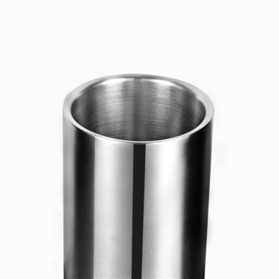 China Factory Direct Wholesale Durable Silvel Part Workable 4 Liter Stainless Steel Ice Bucket With Lid Stainless Steel With Ring Handle for sale