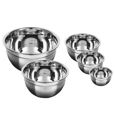 China 5 PCs Promotional Premium Eco-Friendly Luxury High Quality Viable Stainless Steel Mirror Polishing Salad Counter for Cooking for sale