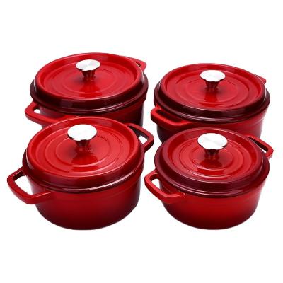 China Sustainable Factory Directly Custom Colored Enameled Cast Iron Round Casserole Cookware Set From China for sale