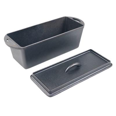 China Sustainable Factory Direct Rectangular Cast Iron Bread Pot Cast Iron Rectangular Casserole Hot Selling Pre-seasoned Cast Iron Loaf Pan for sale