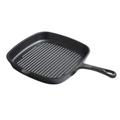 China Sustainable Chef-cookwares Wholesale Healthy Choice Home Kitchen Cookwares Non Stick Fry Pan Cooking Steak Square Enamel Cast Iron Skillet for sale