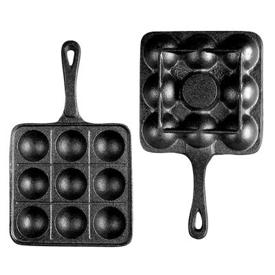 China CLASSIC Chef-cookwares High Quality Household Cast Iron Uncoated 9 Holes 4cm Cake Mold for sale