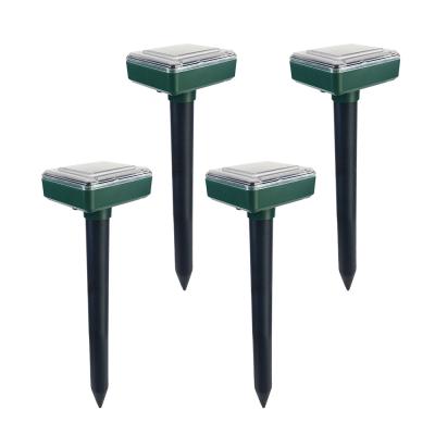 China 4 Pack Viable Waterproof Energy Saving Electronic Ultrasonic Solar Mole Repeller for sale