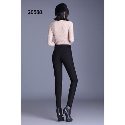 China BIack breathable straight leg pants women plus velvet thickening 2020 winter new high waist loose sIim casual pants for sale