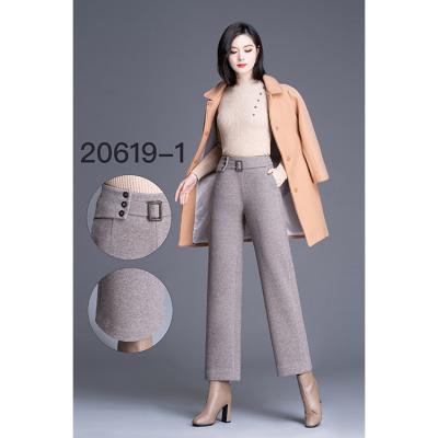 China Breathable thick wool straight wide-leg high-waist loosely drape casual women's autumn and winter 2020 new pants for sale